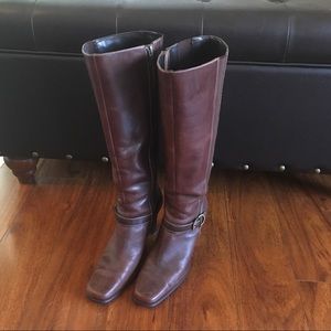 Anne Klein capsule brown leather boots